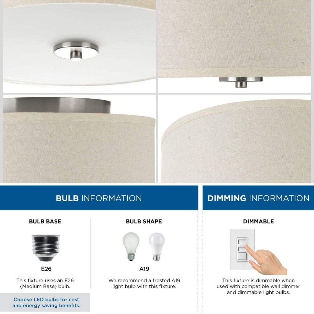 Two-Light Ceiling Flush Mount: image 4