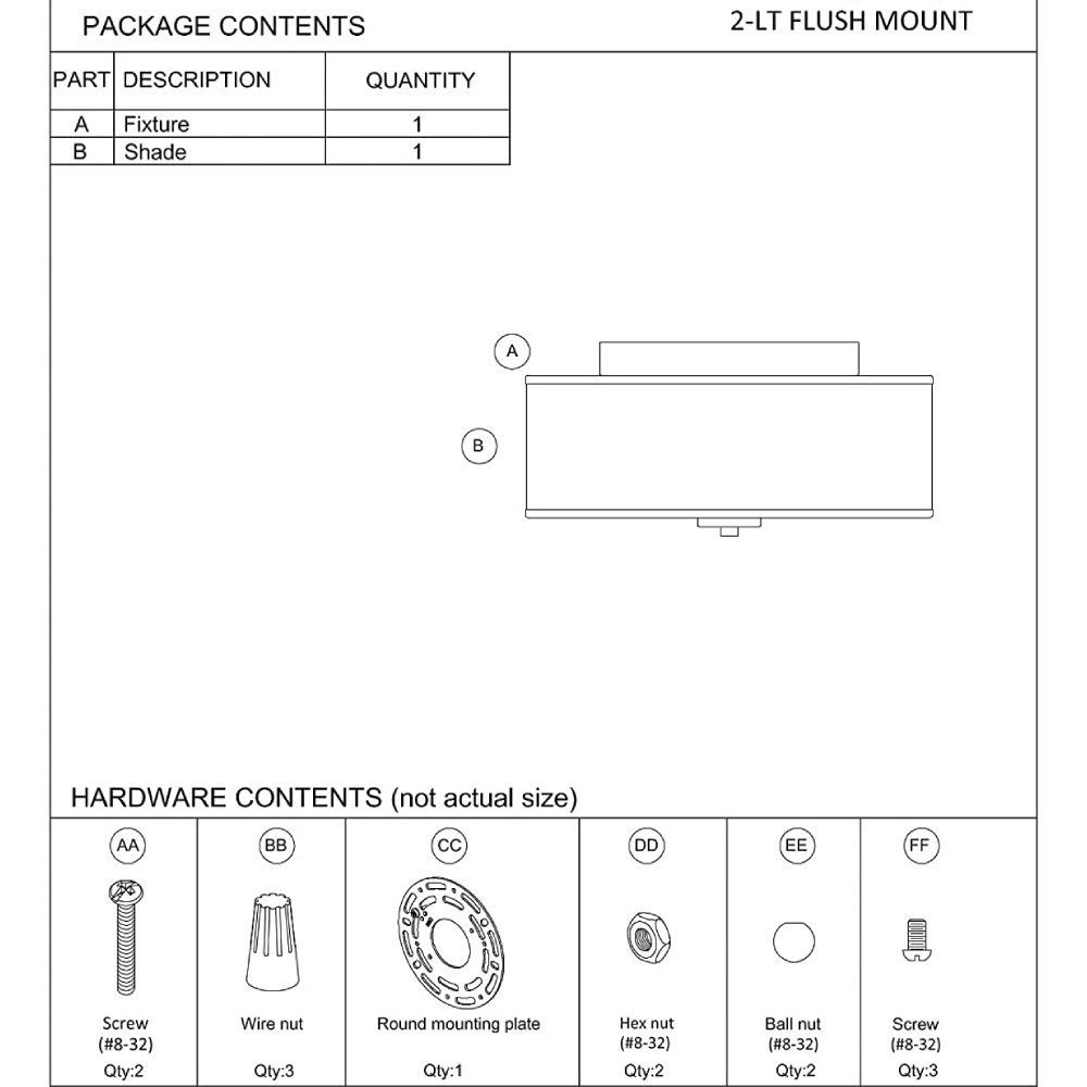Two-Light Ceiling Flush Mount: image 8
