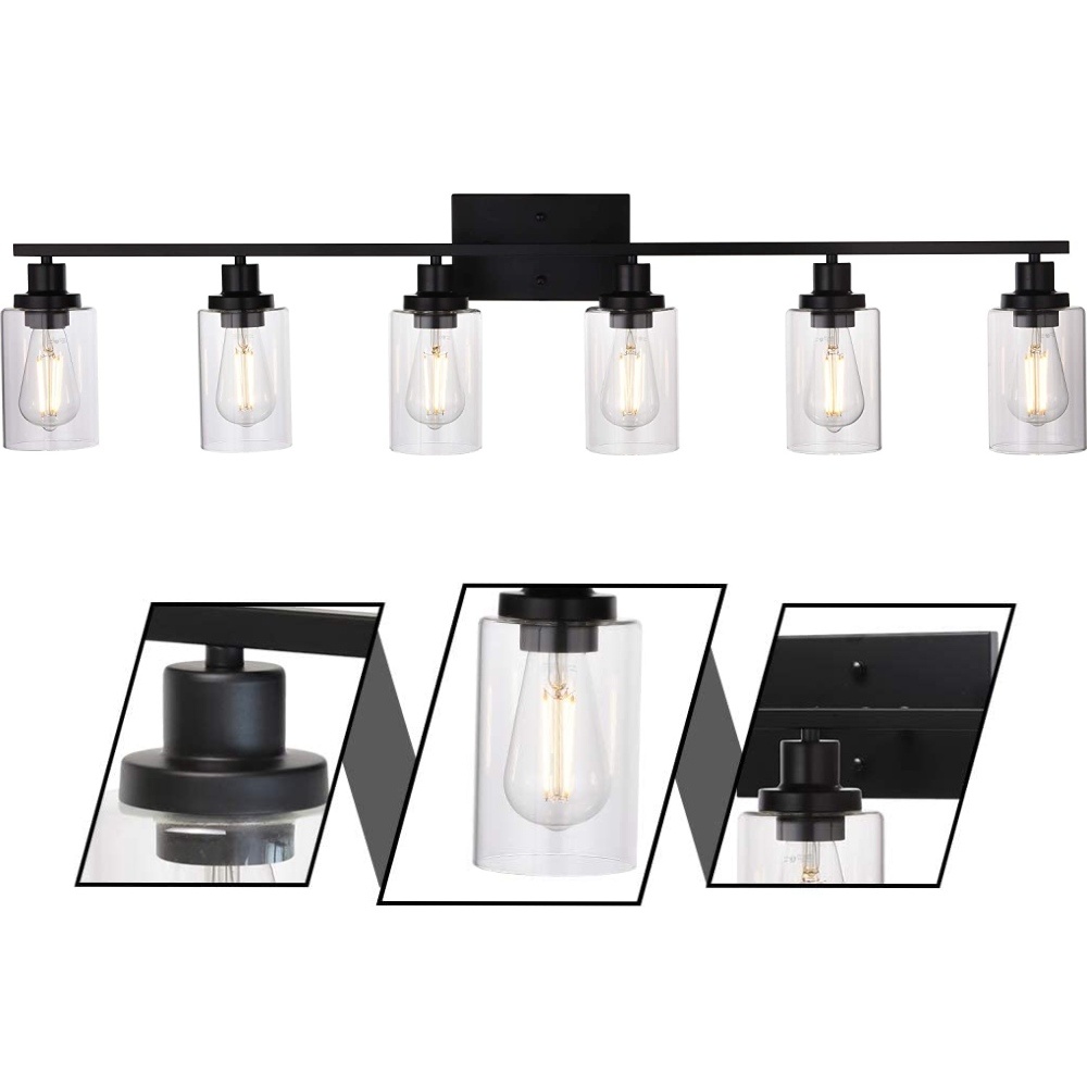 Clear Glass Wall Lighting, 6 Light: image 1